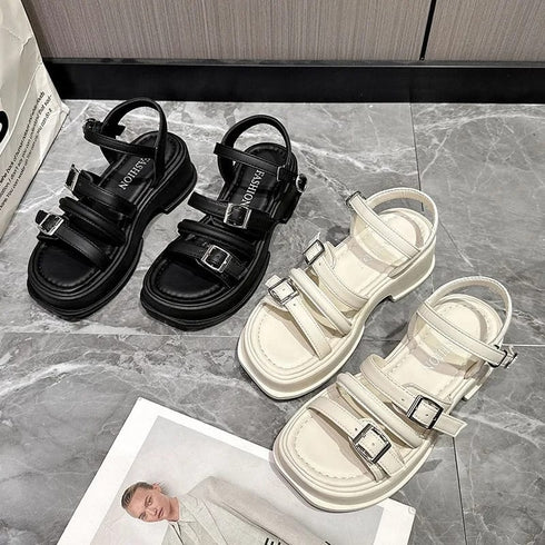 Chunky Pu Leather Platform